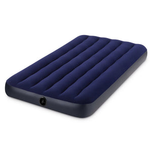 INTEX 68950 76*191*22CM Striped Flocking Single Air Mattress Air Bed Camping Mat Beach Mat With Electric Pump