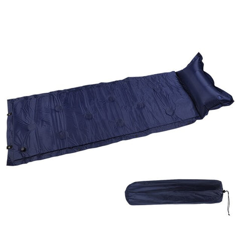 Single Sleeping Bed Inflatable Outdoor Camping Mat Portable Roll Self Inflating Pillow Air Mattress Picnic Beach Mat Pad