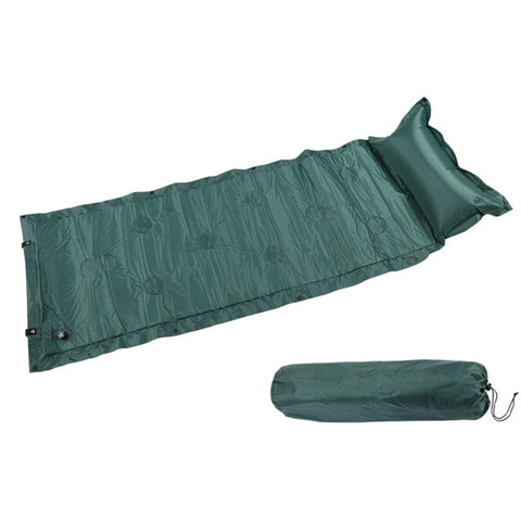 Single Sleeping Bed Inflatable Outdoor Camping Mat Portable Roll Self Inflating Pillow Air Mattress Picnic Beach Mat Pad