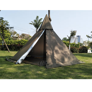 A5 Pyramid tent with a chimney hole/A tower smoke window tent Park survival Indian tent Field survival outdoor tent