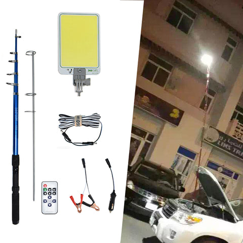 Portable Lighting 12V LED rechargeable Camping Tent Light off road lights 4.5m telescopic rod Outdoor travel Floodlights