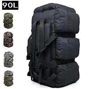 90L Outdoor Mountain Climbing Duffle Bags Camouflage Mountaineering Bag Large Capacity Military Tactical Backpack for Camping